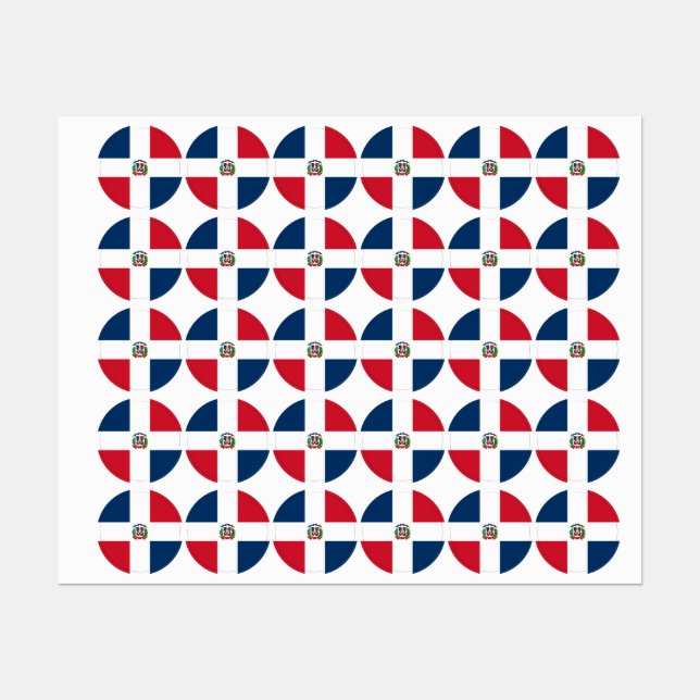 Flagge der Dominikanischen Republik Etiketten (Blatt)