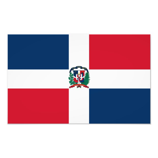 Flagge der Dominikanischen Republik Fotodruck (Vorne)