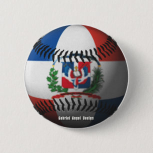Flagge der Dominikanischen Republik gedeckter Base Button