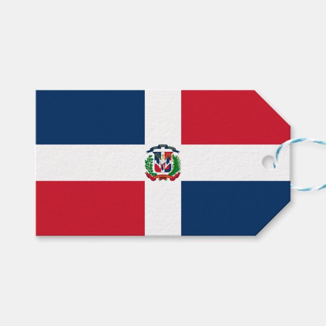 Flagge der Dominikanischen Republik Geschenkanhänger (Vorderseite (Horizontal))