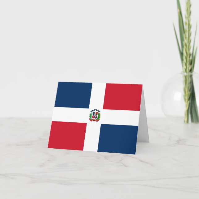Flagge der Dominikanischen Republik Karte (Vorderseite)