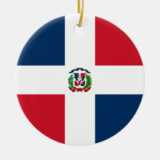 Flagge der Dominikanischen Republik Keramik Ornament (Vorne)