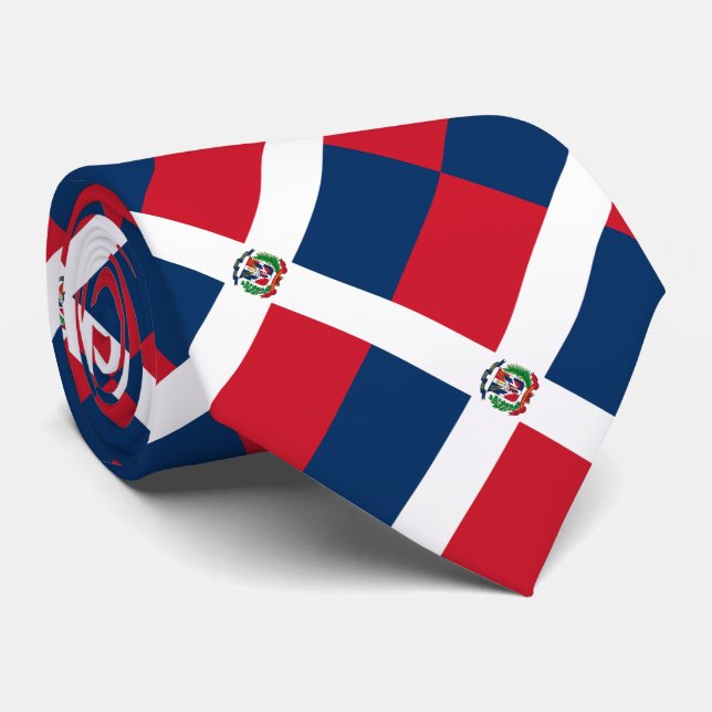 Flagge der Dominikanischen Republik Krawatte (Gerollt)