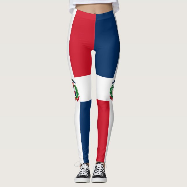 Flagge der Dominikanischen Republik Leggings (Vorderseite)