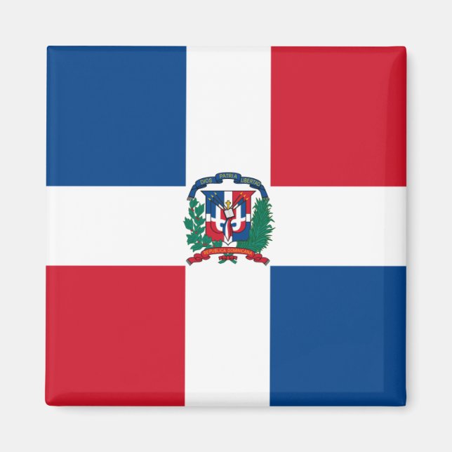 Flagge der Dominikanischen Republik Magnet (Vorne)