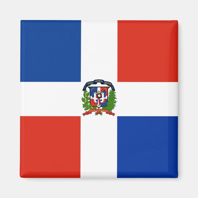 Flagge der Dominikanischen Republik Magnet (Vorne)