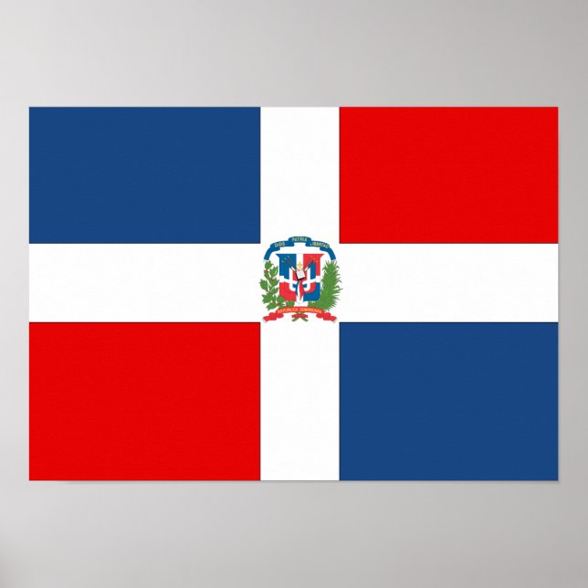 Flagge der Dominikanischen Republik Poster (Vorne)
