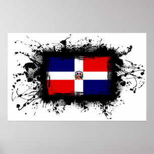 Flagge der Dominikanischen Republik Poster