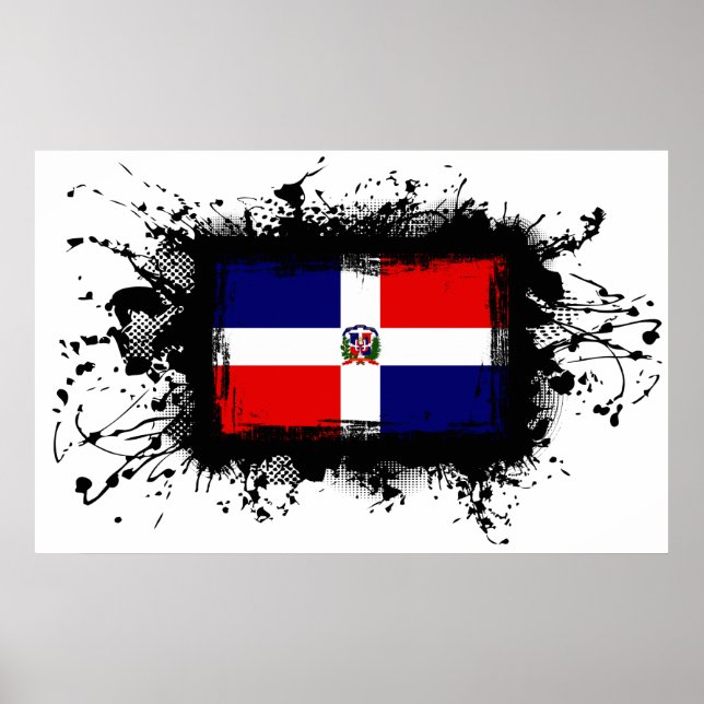 Flagge der Dominikanischen Republik Poster (Vorne)
