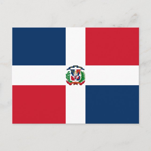 Flagge der Dominikanischen Republik Postkarte (Vorderseite)