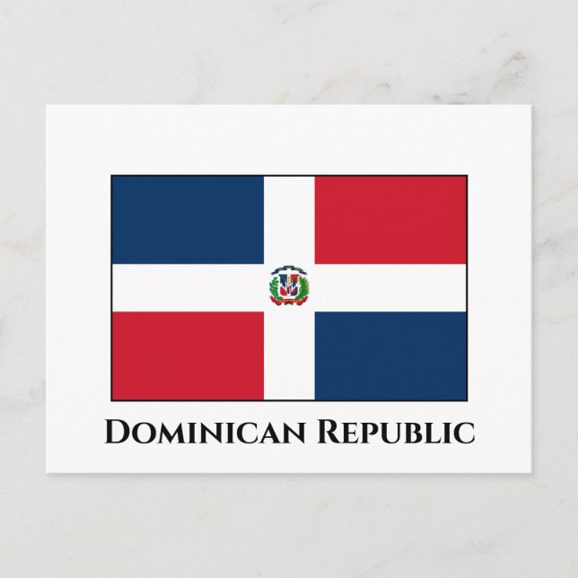 Flagge der Dominikanischen Republik Postkarte (Vorderseite)