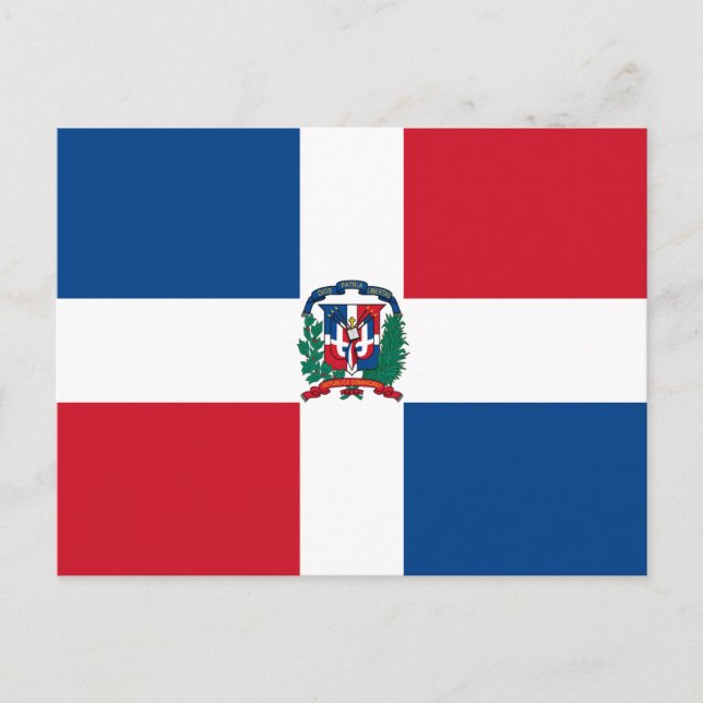 Flagge der Dominikanischen Republik Postkarte (Vorderseite)