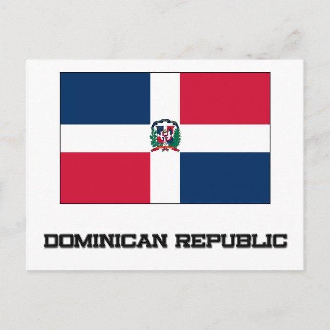 Flagge der Dominikanischen Republik Postkarte (Vorderseite)