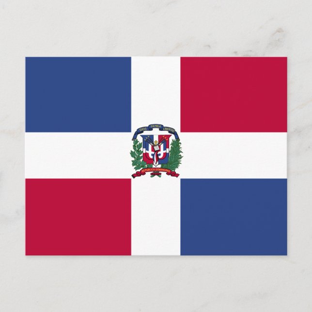 Flagge der Dominikanischen Republik Postkarte (Vorderseite)