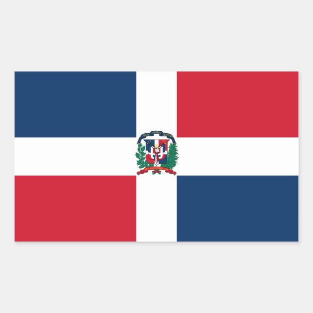 Flagge der Dominikanischen Republik Rechteckiger Aufkleber (Vorderseite)