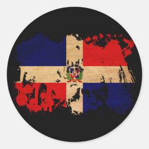 Flagge der Dominikanischen Republik Runder Aufkleber