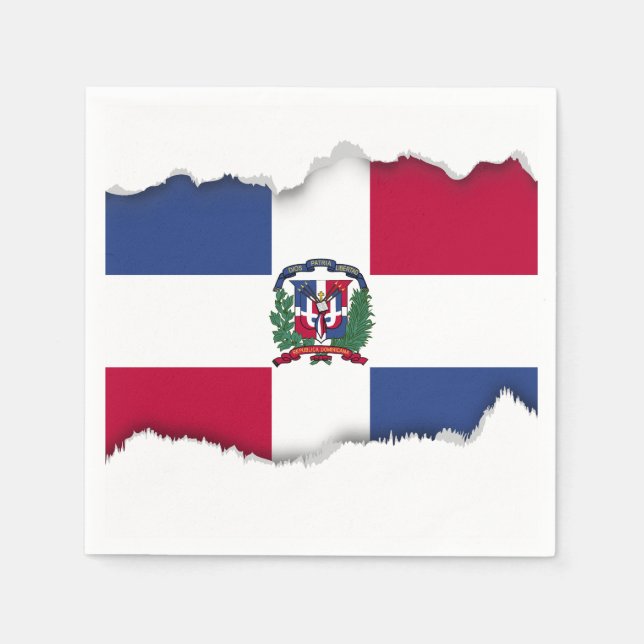 Flagge der Dominikanischen Republik Serviette (Vorderseite)