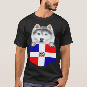 Flagge der Dominikanischen Republik Sibirischer Hu T-Shirt