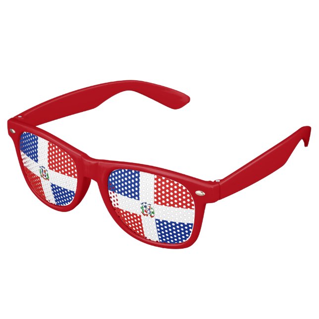 Flagge der Dominikanischen Republik Sonnenbrille (Schrägansicht)