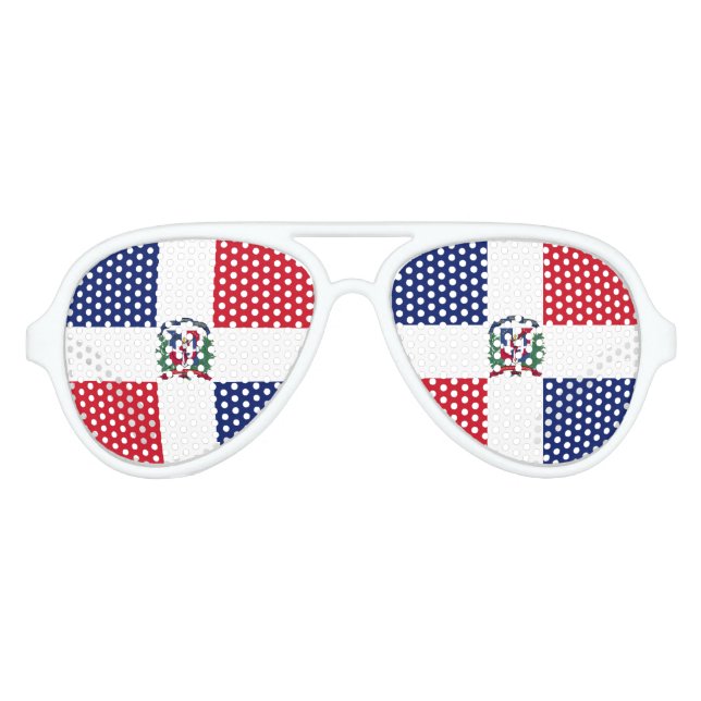 Flagge der Dominikanischen Republik Sonnenbrille (Vorderseite)