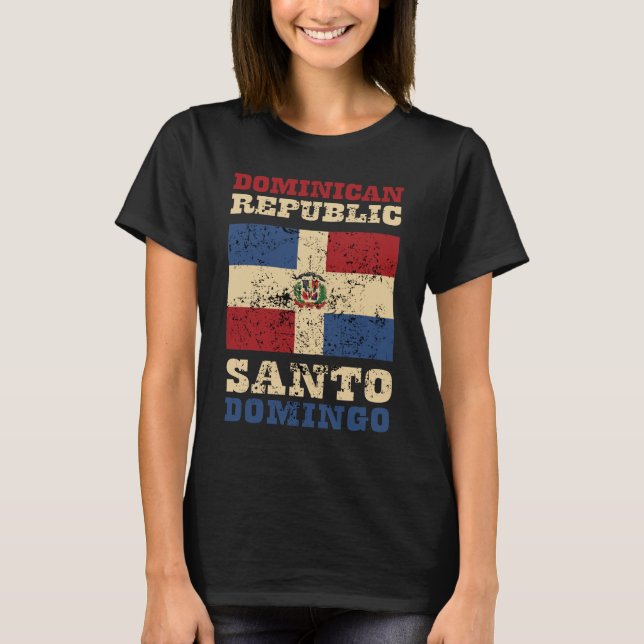 Flagge der Dominikanischen Republik T-Shirt (Vorderseite)