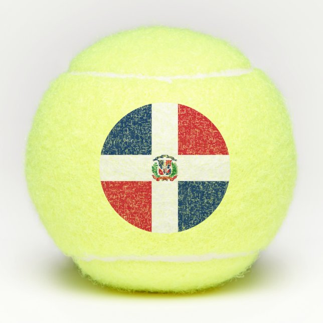 Flagge der Dominikanischen Republik Tennisbälle (Vorderseite)