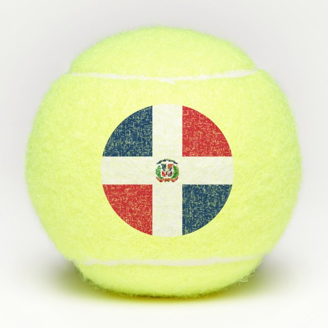 Flagge der Dominikanischen Republik Tennisbälle (Vorderseite)
