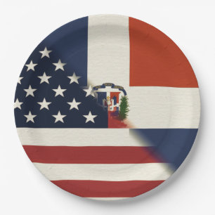 Flagge der Dominikanischen Republik   US D.R. Pappteller