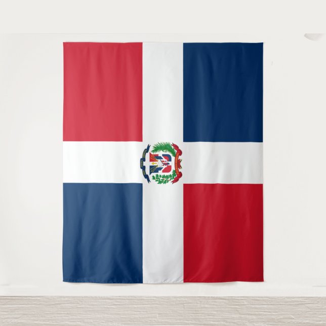 Flagge der Dominikanischen Republik Wandteppich (Vorderseite)