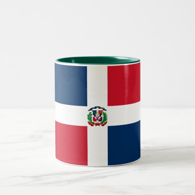 Flagge der Dominikanischen Republik Zweifarbige Tasse (Mittel)