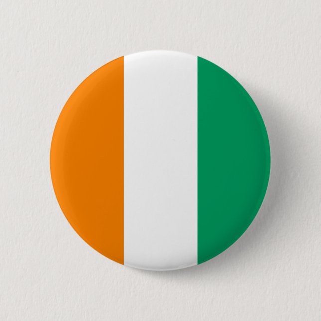 Flagge der Elfenbeinküste Button (Vorderseite)