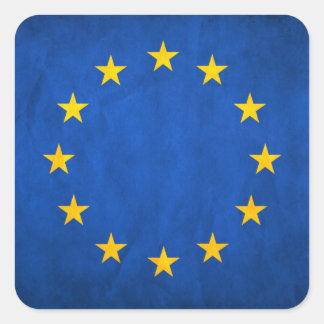 Flagge der Europäischen Gewerkschaft, EU-Flagge, F Quadratischer Aufkleber