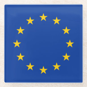 Flagge der Europäischen Union Glasuntersetzer
