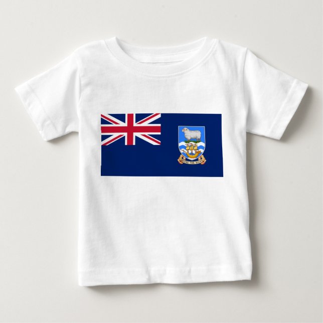 Flagge der Falklandinseln (Britisches Hoheitsgebie Baby T-shirt (Vorderseite)