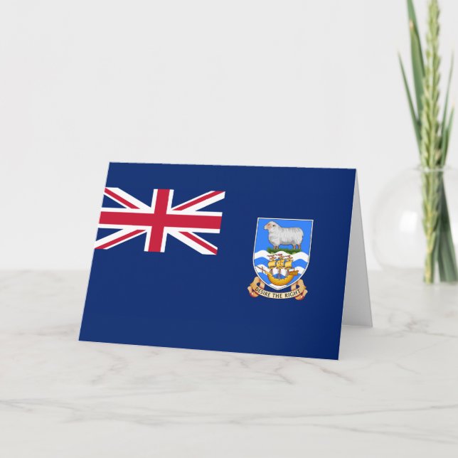 Flagge der Falklandinseln (Britisches Hoheitsgebie Karte (Vorderseite)