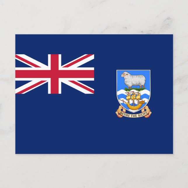 Flagge der Falklandinseln (Britisches Hoheitsgebie Postkarte (Vorderseite)