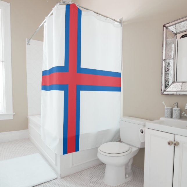 Flagge der Färöer Duschvorhang (Beispiel)