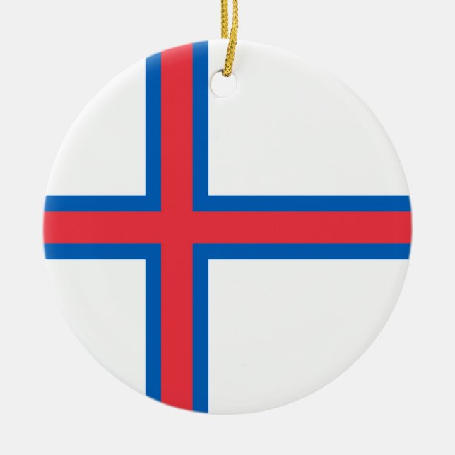 Flagge der Färöer Keramik Ornament (Vorne)