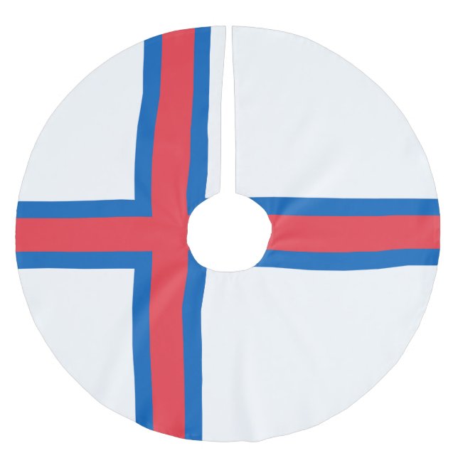 Flagge der Färöer Polyester Weihnachtsbaumdecke (Vorderseite)