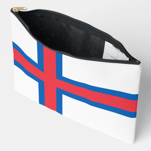 Flagge der Färöer Zubehörtasche (Offen)