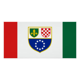 Flagge der Föderation Bosnien und Herzegowina Poster