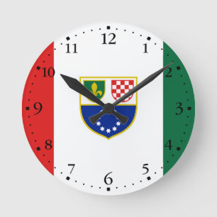 Flagge der Föderation Bosnien und Herzegowina Runde Wanduhr