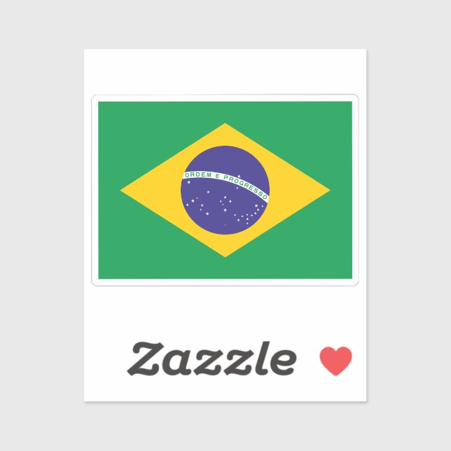 Flagge der Föderativen Republik Brasilien zugeschn Aufkleber (Blatt)