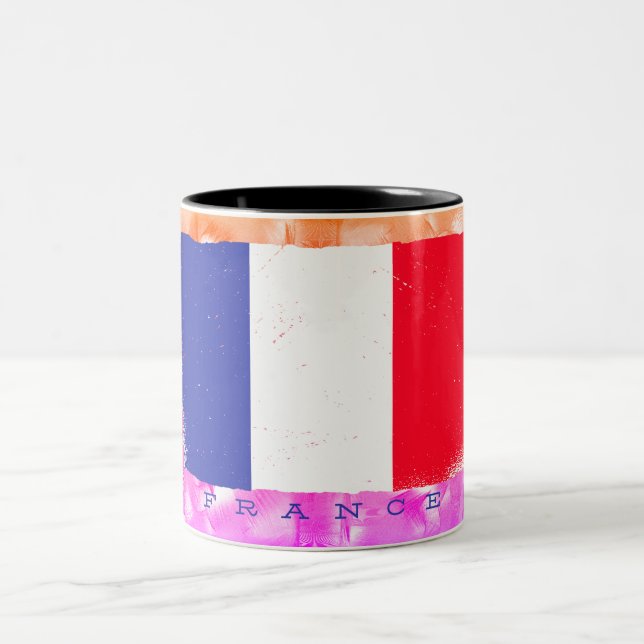 Flagge der Französischen Republik Zweifarbige Tasse (Mittel)