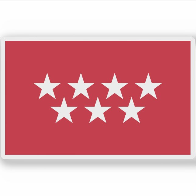 Flagge der Gemeinschaft Madrid Aufkleber (Vorderseite)