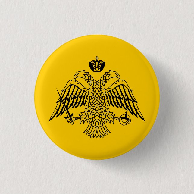 Flagge der griechisch-orthodoxen Kirche Button (Vorderseite)