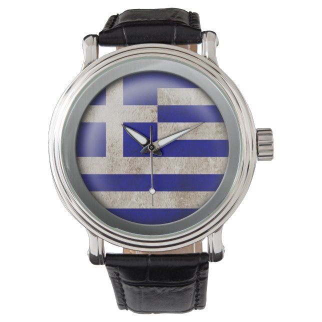 Flagge der griechischen Festplatte Armbanduhr (Vorderseite)