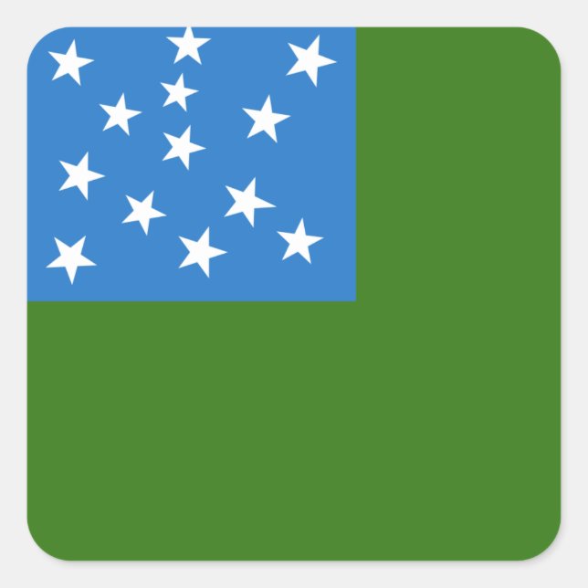 Flagge der grünen Bergjungs Quadratischer Aufkleber (Vorderseite)