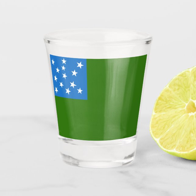Flagge der grünen Bergjungs Schnapsglas (Vorderseite)