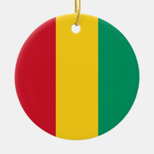 Flagge der Guinea Keramik Ornament (Vorne)